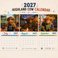 2027 Grappige Hooglandrund Kalender | A4 Wandkalender | Ontworpen door Isabel Kline
