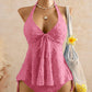 Tankini set met peplum en halternek voor dames
