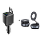 🚗 Snellader 7-in-1 Intrekbare Snelle Autolader met Spanningsdisplay – USB-C voor Android & Lightning voor Apple