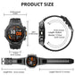 Herren Smartwatch im Militärstil mit 1100‑mAh‑Akku, 1,7‑Zoll‑AMOLED‑Display, LED‑Taschenlampe, IP68 wasserdicht, Fitnessuhr mit Telefonfunktion, über 110 Sportmodi, Herzfrequenz /Schlafüberwachung, kompatibel mit iOS und Android