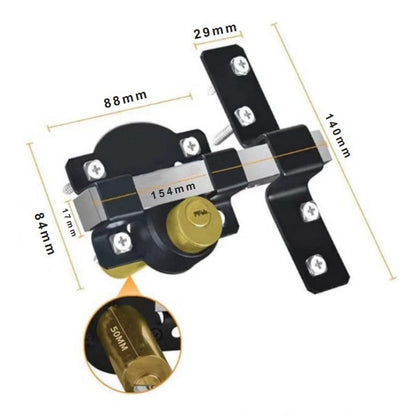 🔒 50/70mm Dubbelzijdig Poortslot – Lange Schoot & 5 Sleutels | Robuust IJzeren Slot voor Binnen & Buiten + 50% KORTING