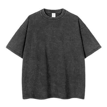 Unisex/losse retro effen top met korte mouwen