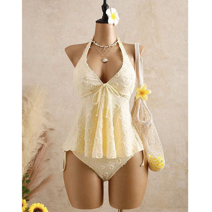 Tankini set met peplum en halternek voor dames