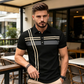 ⏳Tijdelijke aanbieding⏰Gestreept T-shirt met korte mouwen en kraag voor heren