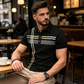 ⏳Tijdelijke aanbieding⏰Gestreept T-shirt met korte mouwen en kraag voor heren