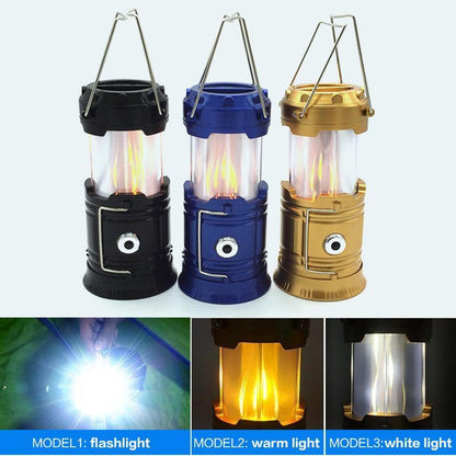 3-in-1 LED-kampeerlantaarn met vlam