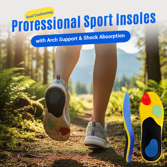 Professionele sportzolen met voetboogondersteuning en schokabsorptie.