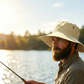 🧢 ☀️ Outdoor zonnehoed met brede rand en kinband – Lichtgewicht, beschermend en perfect voor het strand en wandelen 🏖️ 🥾