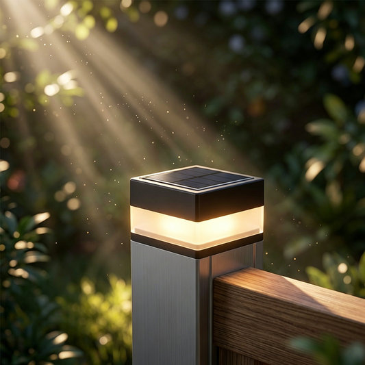 💡 Nieuwe Zonne-energie Paalkoplamp – Geschikt voor 7x7 Alu- & PVC-palen, Weerbestendig & voor Houten Hekken 🌿🌙