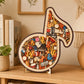 Houten puzzel met muzieknoten