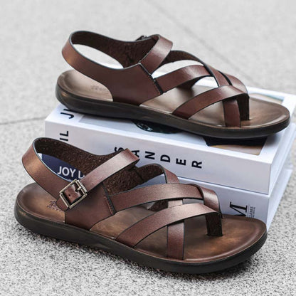 🌊 Heren Romeinse stijl sandalen – zachte zool zomer casual strandwandelschoenen